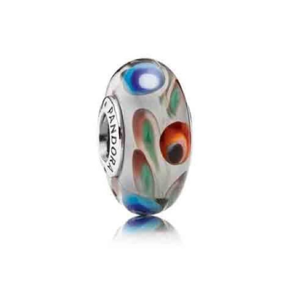 pandora peacock murano glass charm